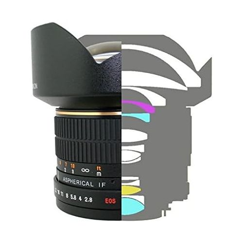  Rokinon FE14M-C 14mm F2.8 Ultra Wide Lens for Canon (Black)