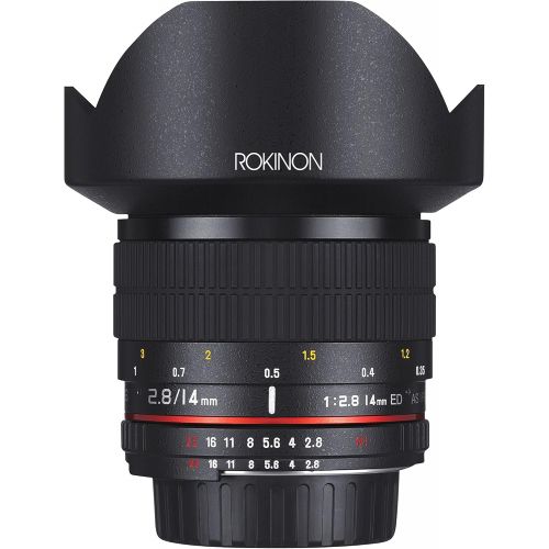  Rokinon FE14M-C 14mm F2.8 Ultra Wide Lens for Canon (Black)
