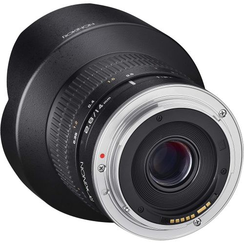  Rokinon FE14M-C 14mm F2.8 Ultra Wide Lens for Canon (Black)