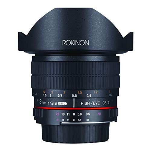  Rokinon 8mm f3.5 AS IF MC CSII DH Fisheye Lens with Removable Hood for Olympus and Panasonic Micro 4/3 (MFT) Mount Digital Cameras (HD8M-MFT)