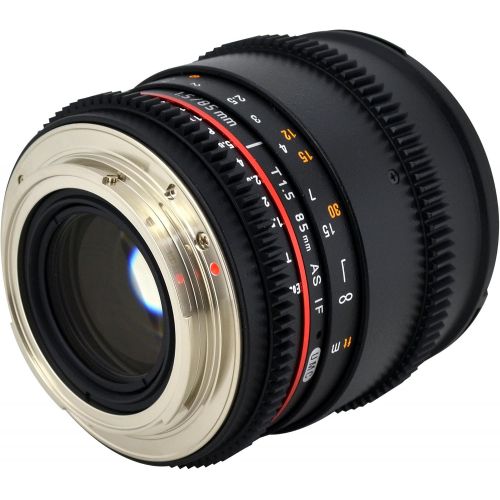  Rokinon Cine CV85M-MFT 85mm T1.5 Cine Aspherical Lens for Micro Four-Thirds 85-85mm Fixed Lens for Olympus/Panasonic Micro 4/3 Cameras