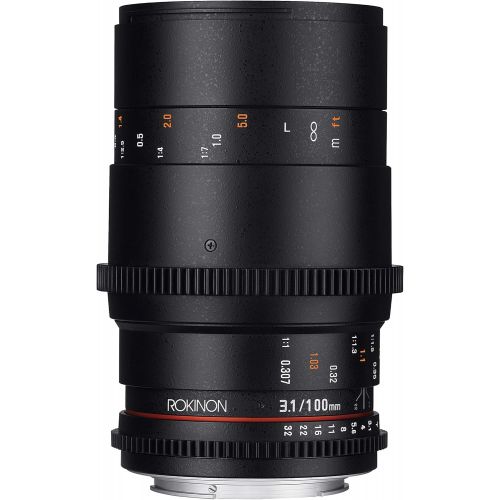  Rokinon Cine DS 100mm T3.1 ED UMC Full Frame Telephoto Macro Cine Lens for Olympus, Panasonic & BlackMagic Micro Four Thirds Cameras