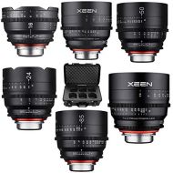 Rokinon 6 Lens Xeen Professional Cine Lens Bundle for Canon EF Mount Includes 16mm T2.6, 24mm T1.5, 35mm T1.5, 50mm T1.5, 85mm T1.5, 135mm T2.2 - with Free Xeen 6 Lens Carry-on Cas