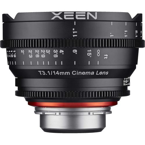  Rokinon Xeen XN14-NEX 14mm T1.5 Professional Cine Lens for Sony E Mount Interchangeable Lens Cameras (Black)