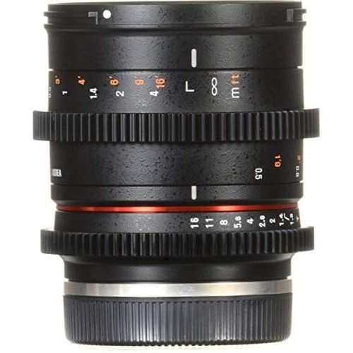  Rokinon CV50M-E 50mm T1.3 Compact High Speed Cine Lens for Sony E-Mount, Black