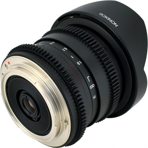  Rokinon RKHD8MV-N HD 8mm t3.8 Fisheye Lens for Nikon with De-clicked Aperture and Removable HoodWide-Angle Lens