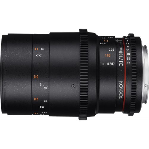  Rokinon Cine DS 100mm T3.1 ED UMC Full Frame Telephoto Macro Cine Lens for Olympus, Panasonic & BlackMagic Micro Four Thirds Cameras