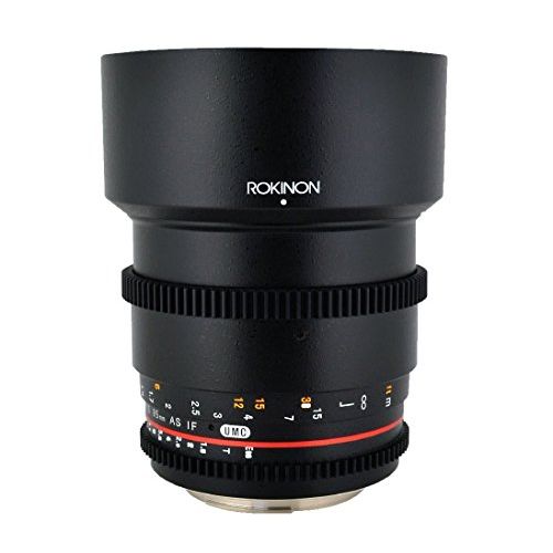  Rokinon CV85M-N 85mm t1.5 Aspherical Lens for Nikon with De-Clicked Aperture and Follow Focus Compatibility Fixed Lens