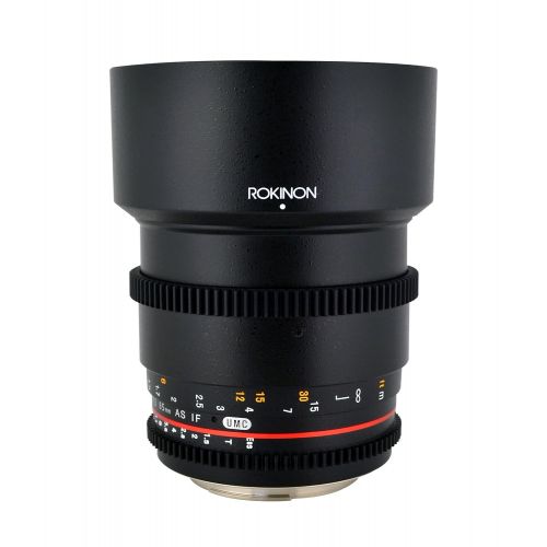  Rokinon CV85M-N 85mm t1.5 Aspherical Lens for Nikon with De-Clicked Aperture and Follow Focus Compatibility Fixed Lens