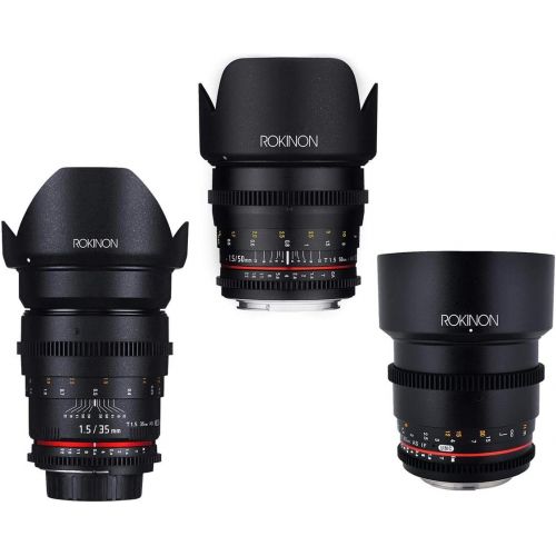  Rokinon Cine DS Portrait Lens BUNDLE, 35mm T1.5, 50mm T1.5, 85mm T1.5 For Canon