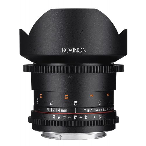  Rokinon Cine DS DS14M-MFT 14mm T3.1 ED AS IF UMC Full Frame Cine Wide Angle Lens for Olympus and Panasonic Micro Four Thirds