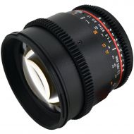 Rokinon CV85M-C 85mm t/1.5 Aspherical Lens for Canon with De-Clicked Aperture and Follow Focus Compatibility Fixed Lens