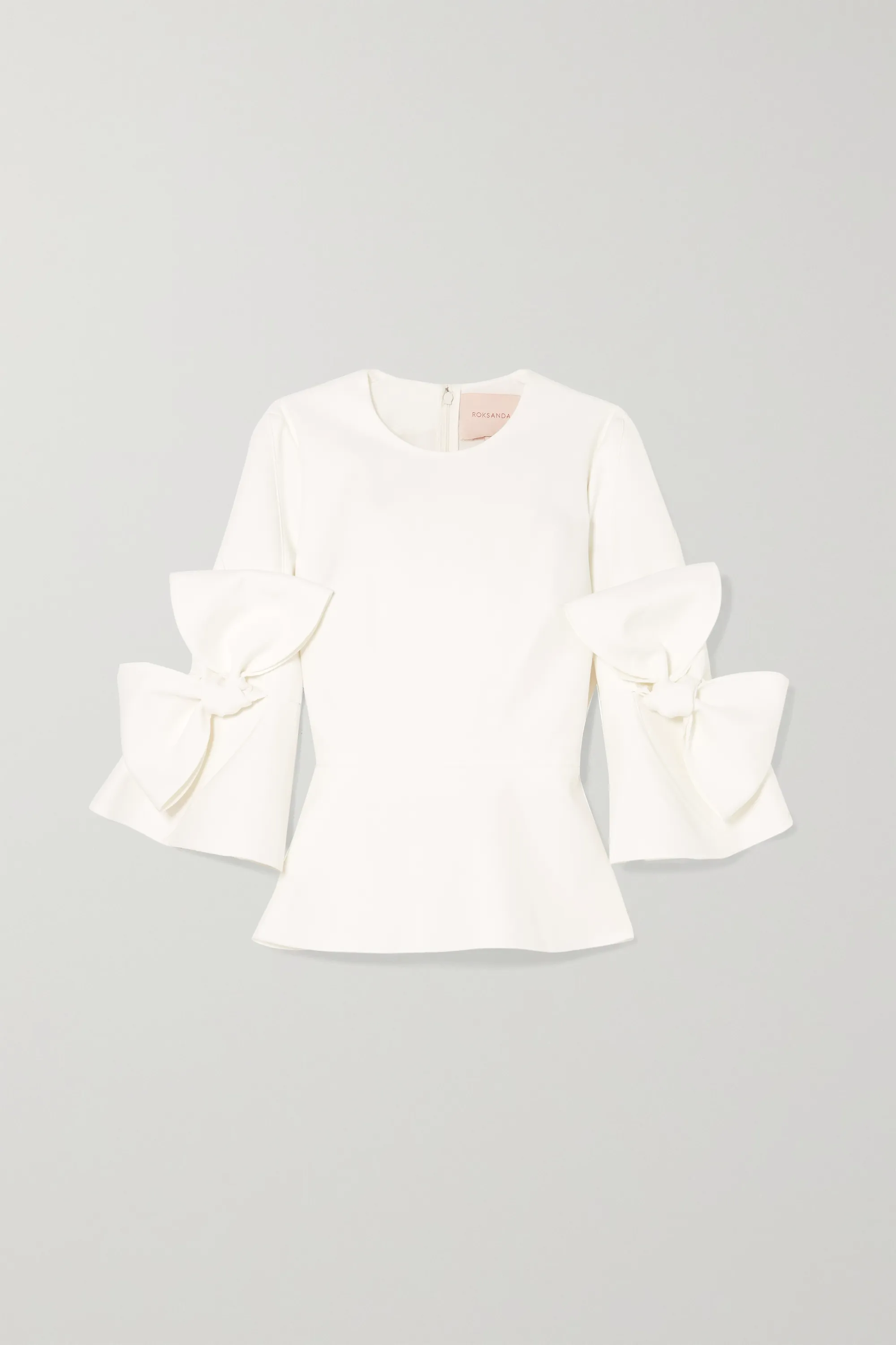 Roksanda Kemi bow-embellished satin-trimmed crepe blouse