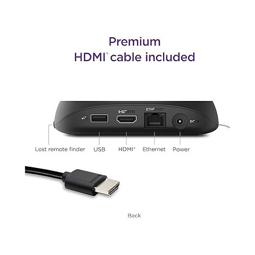  Roku Ultra | The Ultimate Streaming Device 4K/HDR/Dolby Vision/Atmos, Rechargeable Roku Voice Remote Pro, Ethernet Port, Hands-Free Controls, Lost Remote Finder, Free & Live TV