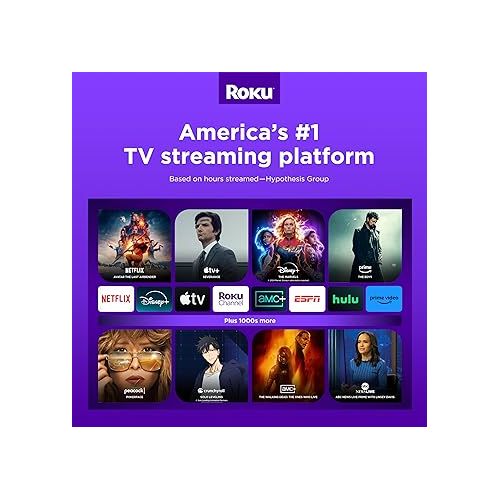  Roku Ultra | The Ultimate Streaming Device 4K/HDR/Dolby Vision/Atmos, Rechargeable Roku Voice Remote Pro, Ethernet Port, Hands-Free Controls, Lost Remote Finder, Free & Live TV