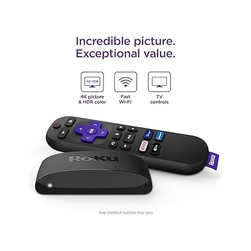  Roku Express 4K+ | Roku Streaming Device 4K/HDR, Roku Voice Remote, Free & Live TV