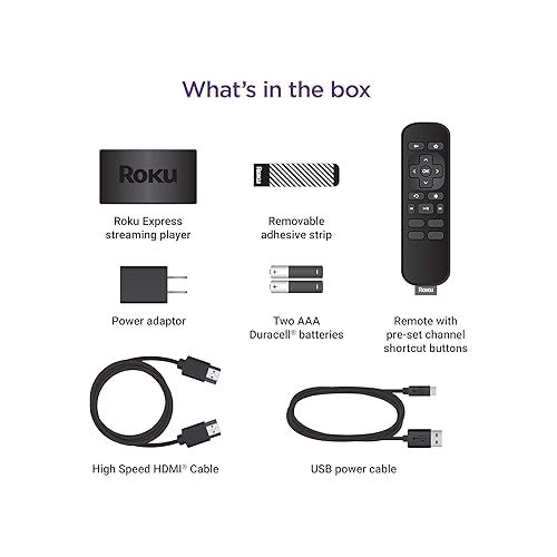  Roku Express HD Streaming Media Player, Black (Renewed)