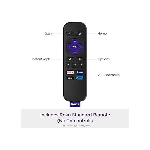  Roku Express | HD Roku Streaming Device with Standard Remote (no TV controls), Free & Live TV