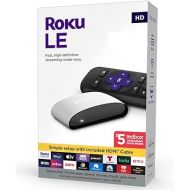 Roku LE HD Streaming Media Player with High Speed HDMI Cable and Simple Remote White Device Only