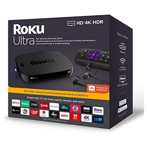  Roku Ultra | Streaming Media Player 4K/HD/HDR with Premium JBL Headphones 2019