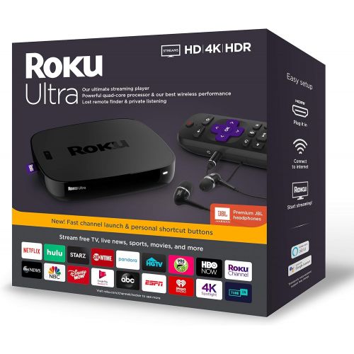  Roku Ultra | Streaming Media Player 4K/HD/HDR with Premium JBL Headphones 2019