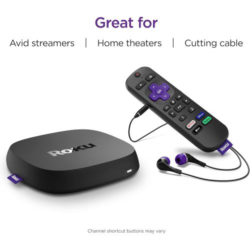  [아마존베스트]Roku Ultra 2020 | Streaming Media Player HD/4K/HDR/Dolby Vision with Dolby Atmos, Bluetooth Streaming, and Roku Voice Remote with Headphone Jack and Personal Shortcuts, Includes Pr