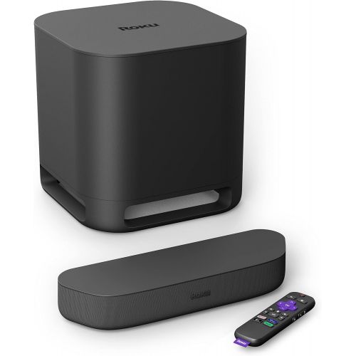  [아마존베스트]Roku Streambar, 4K/HD/HDR Streaming Media Player & Premium Audio All in One, Includes Roku Voice Remote, Released 2020 + Roku Wireless Subwoofer