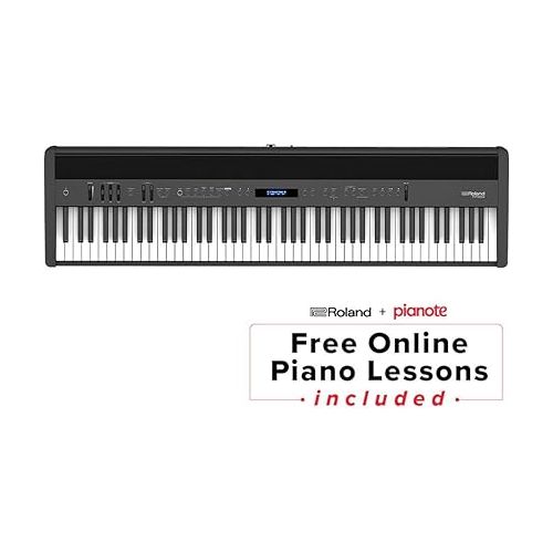 롤랜드 Roland FP-60X 88-Key SuperNATURAL Portable Digital Piano, Black Bundle with Stand, Bench, Sustain Pedal, Studio Monitor Headphones