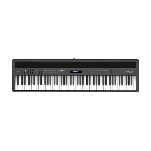 롤랜드 Roland FP-60X 88-Key SuperNATURAL Portable Digital Piano, Black Bundle with Stand, Bench, Sustain Pedal, Studio Monitor Headphones