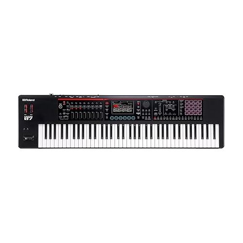 롤랜드 Roland Fantom-07 Synthesizer Keyboard - Bundle with Sustain Pedal, Instructional DVD, Online Piano Lessons, and Austin Bazaar Polishing Cloth