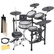 Roland V-Drums TD-27KV2S Electronic Drum Set Bundle with Drum Throne, Drumstick Bag, Audio Cable, 3 Pairs of Drumsticks and Austin Bazaar Polishing Cloth