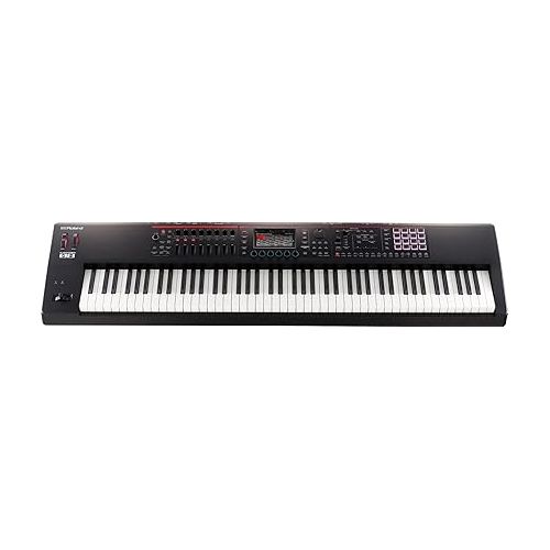 롤랜드 Roland Fantom-08 Synthesizer Keyboard - Bundle with Double Braced X-Style Keyboard Stand, Sustain Pedal, Instructional DVD, Online Piano Lessons, and Austin Bazaar Polishing Cloth