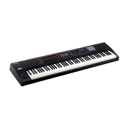 롤랜드 Roland Fantom-08 Synthesizer Keyboard - Bundle with Double Braced X-Style Keyboard Stand, Sustain Pedal, Instructional DVD, Online Piano Lessons, and Austin Bazaar Polishing Cloth