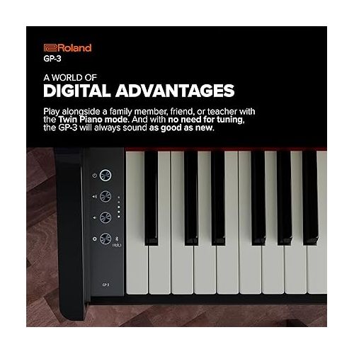 롤랜드 Roland GP-3 Digital Low-Profile Grand Space-Saving Footprint | Premium Piano Technologies | Authentic Tone and Touch | Immersive Sound | Onboard Bluetooth