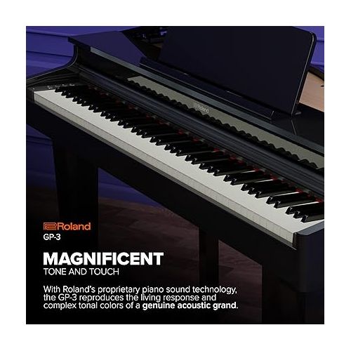 롤랜드 Roland GP-3 Digital Low-Profile Grand Space-Saving Footprint | Premium Piano Technologies | Authentic Tone and Touch | Immersive Sound | Onboard Bluetooth