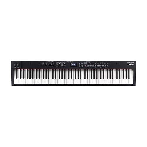 롤랜드 Roland RD-88 88-Key Stage Digital Piano, Black Bundle with Bundle with Stand, Bench, Sustain Pedal, Studio Monitor Headphones