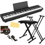 Roland FP-30X 88-Key Digital Piano - Black Bundle with Adjustable Stand, Bench, Sustain Pedal, Austin Bazaar Instructional DVD, Online Piano Lessons, and Polishing Cloth