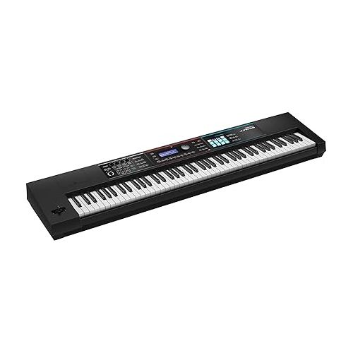 롤랜드 Roland Juno DS-88 Synthesizer Bundle with Sustain Pedal, Adjustable Stand, Bench, Dust Cover, Austin Bazaar Instructional DVD, Online Piano Classes, and Polishing Cloth