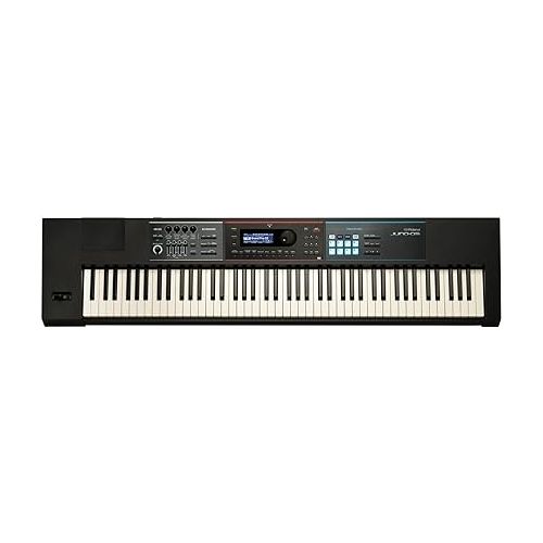 롤랜드 Roland Juno DS-88 Synthesizer Bundle with Sustain Pedal, Adjustable Stand, Bench, Dust Cover, Austin Bazaar Instructional DVD, Online Piano Classes, and Polishing Cloth