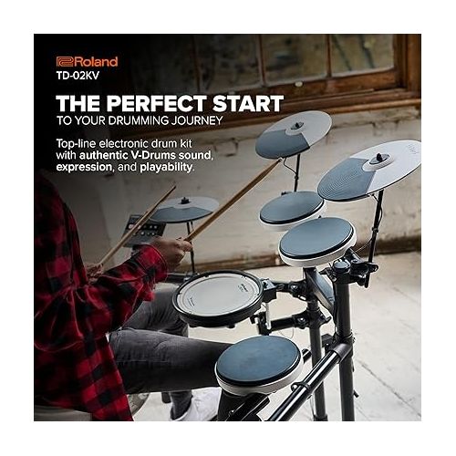 롤랜드 Roland Electronic Drum Set (TD-02KV) & Boss BT-Dual - Bluetooth Audio MIDI Dual Adapter