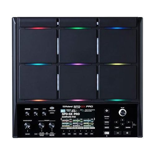 롤랜드 Roland SPD-SX PRO Flagship Sampling Drummers & Other Musicians | 9 Playing Surfaces, 8 External Trigger Inputs, Color Display & PDS-20 Drum Pad Solid Stand Support Percussion Instruments, chrome