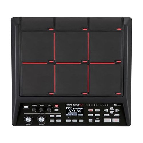 롤랜드 Roland SPD-SX Percussion Sampling Pad with 4GB Internal Memory, Black medium and Roland PDS-20 Drum Pad Solid Stand Support Percussion Instruments (PDS-20), chrome