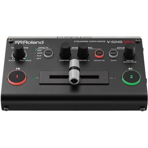 롤랜드 Roland V-02HD MK II - Streaming Video Mixer - The World’s Easiest Two-Camera Livestreaming Solution. Ideal for Online Teachers, Gamers, Worship and All Other Content Makers