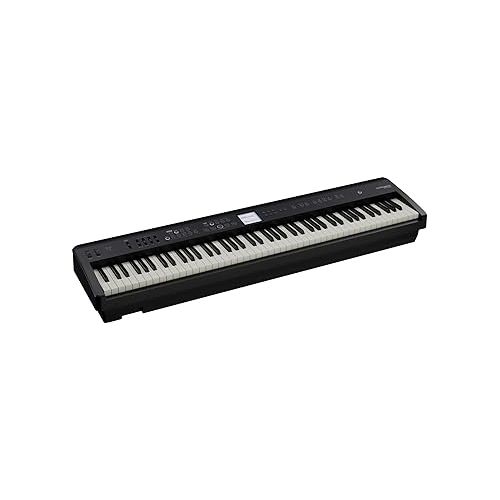 롤랜드 Roland FP-E50 Digital Piano Bundle with Adjustable Stand, Bench, Deluxe Sustain Pedal, Piano Book, Instructional DVD, Online Piano Lessons, and Austin Bazaar Polishing Cloth - Black