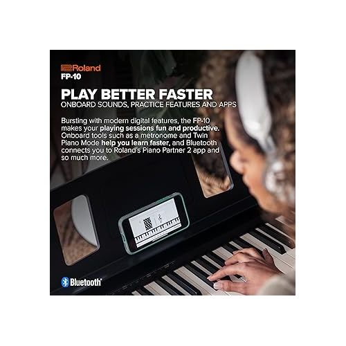 롤랜드 Roland FP-10 88-key Entry Level Digital Keyboard with Bluetooth