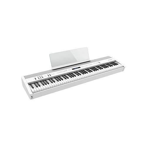 롤랜드 Roland FP-60X 88-Key Digital Piano - White Bundle with Adjustable Stand, Bench, Deluxe Sustain Pedal, Instructional DVD, Online Piano Lessons, and Austin Bazaar Polishing Cloth - White