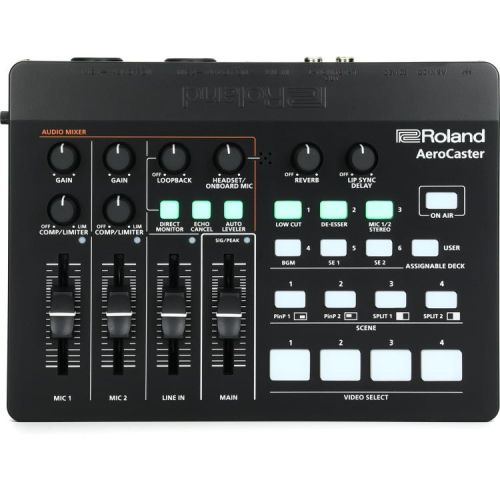 롤랜드 Roland VRC-01 AeroCaster with Mic and Headphones iPad Livestreaming Bundle