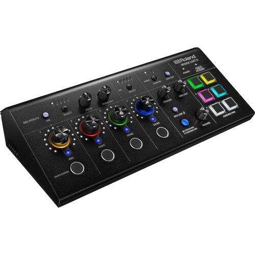 롤랜드 Roland BRIDGE CAST X Dual Bus Streaming Mixer Kit with Shure MV7X Podcast Mic