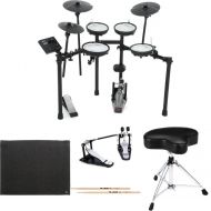 Roland V-Drums TD-07DMK Electronic Drum Set Double Bass Essentials & Mat Bundle