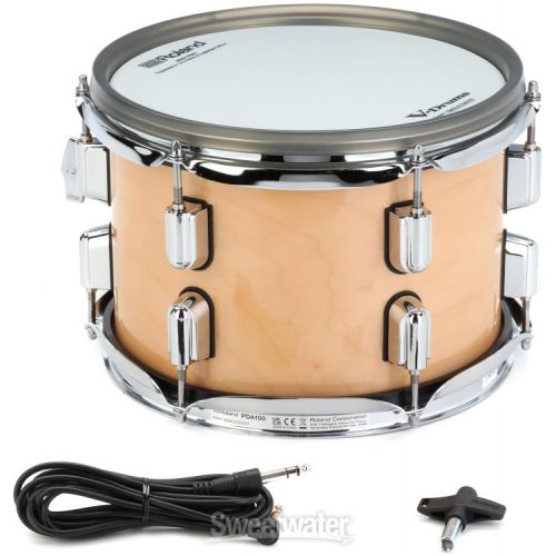 롤랜드 Roland PDA100 V-Drums Acoustic Design 10 x 7-inch Tom Pad - Gloss Natural